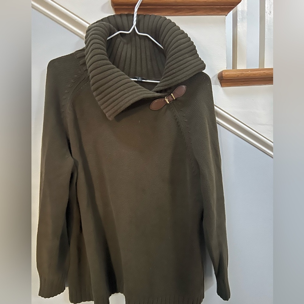 Talbots Olive Cowl Neck Sweater